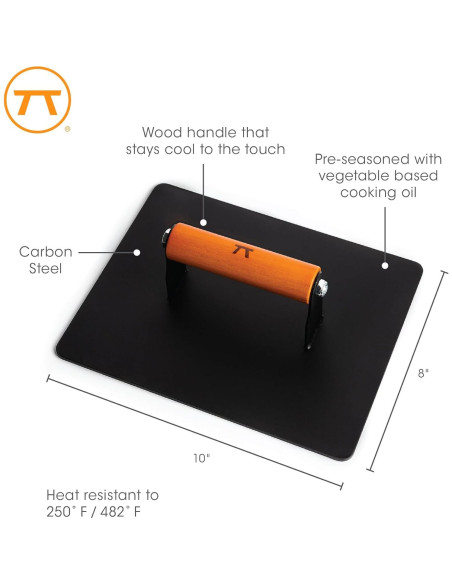 Prensa de Parrilla XL Outset Hierro 20x25 cm Mango Madera