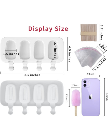 Juego de Moldes de Silicona para Paletas Ouddy Life 3 Piezas