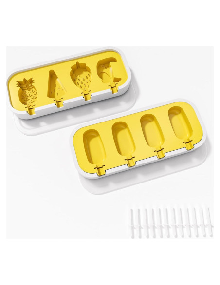 Moldes de Helados de Silicona SOV - 2 Paquetes con 12 Palitos