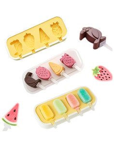 Moldes de Helados de Silicona SOV - 2 Paquetes con 12 Palitos 2