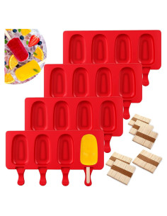 Molde de Helado de Silicona Outus 4 Piezas Rojo