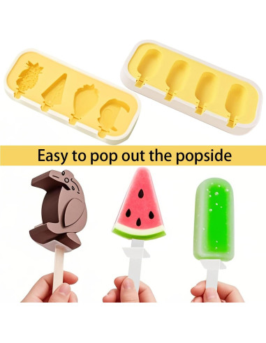 Moldes de Helados de Silicona SOV - 2 Paquetes con 12 Palitos
