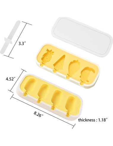 Moldes de Helados de Silicona SOV - 2 Paquetes con 12 Palitos