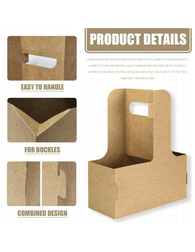 Portavasos desechable 2 tazas Kraft 30 unidades