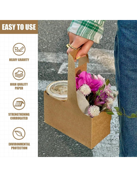 Portavasos desechable 2 tazas Kraft 30 unidades