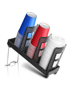 Dispensador de Tazas Desechables Wymulot Negro 3 Ranuras