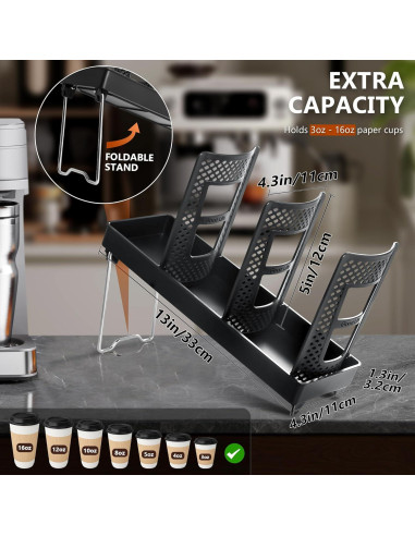 Dispensador de Tazas Desechables Wymulot Negro 3 Ranuras