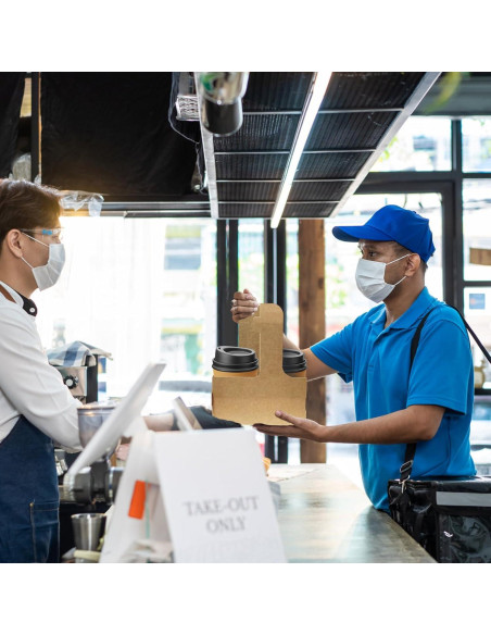 Portavasos desechable 2 tazas Kraft 30 unidades