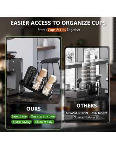 Dispensador de Tazas Desechables Wymulot Negro 3 Ranuras