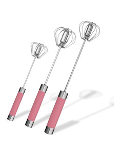 Batidor de Huevos Semiautomático Fnoko Acero Inoxidable Rosa