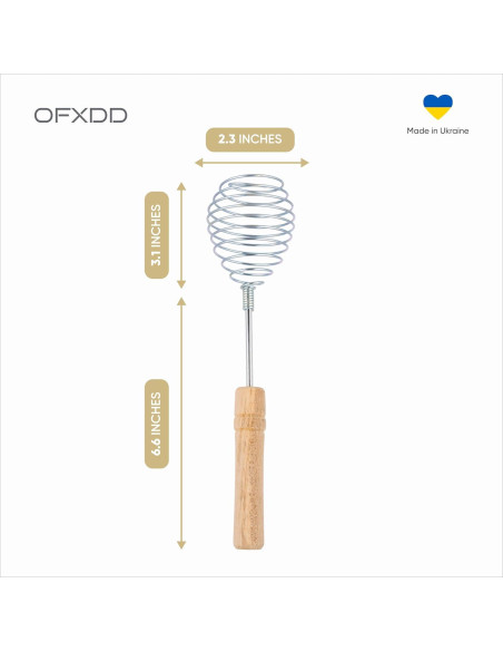 Batidor de Alambre OFXDD Acero Inoxidable Mango Madera