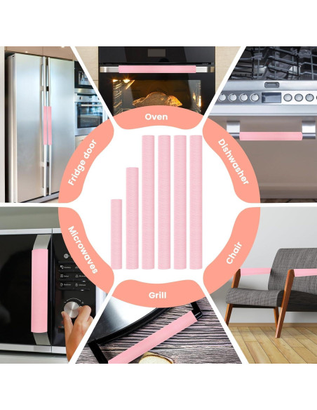 Cubiertas de Manijas de Refrigerador Windspeed 6 Piezas Rosa