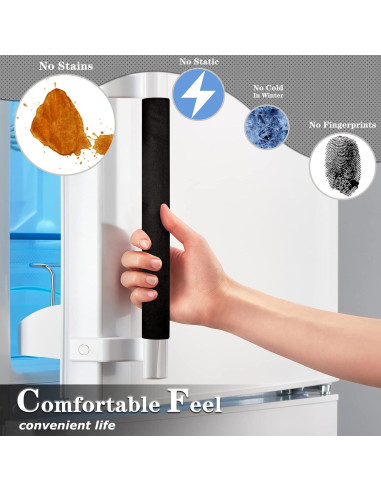 Cubiertas de Manijas de Refrigerador Kewjug 4Pcs Negro