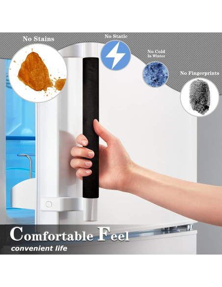 Cubiertas de Manijas de Refrigerador Kewjug 4Pcs Negro