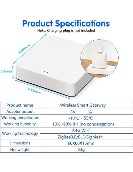 Hub Inteligente GAODUCASH ZigBee y Bluetooth 5.0 Control por Voz
