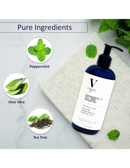 Champú Sin Sulfatos Videri 340g Queratina Menta Árbol de Té