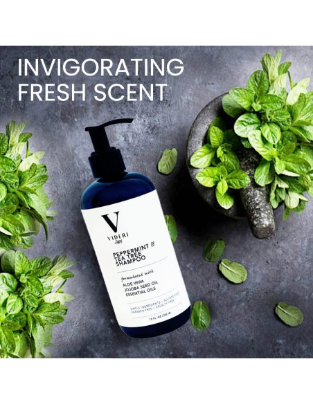 Champú Sin Sulfatos Videri 340g Queratina Menta Árbol de Té