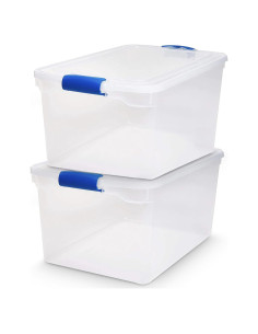 HOMZ Juego de 2 Contenedores de Almacenamiento 66 QT Azul