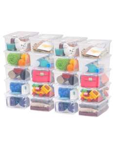 IRIS USA 20-Pack Contenedores Almacenamiento 6 Qt Transparente