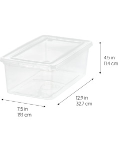 IRIS USA 20-Pack Contenedores Almacenamiento 6 Qt Transparente 2