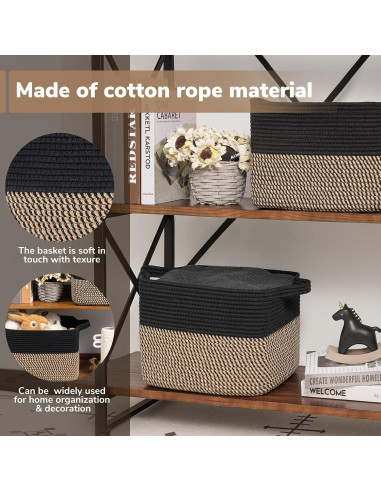 Cesta de Almacenamiento Tejida Goodpick 33x25x23 cm Negra