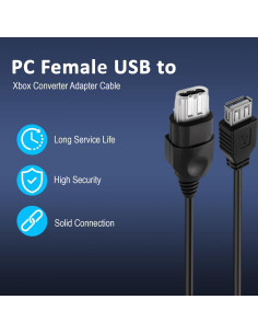 Cable Adaptador USB a Xbox Original Gen 1 y PC 78.74cm 2