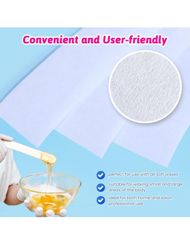 200 Tiras de Cera No Tejidas Mirucoo para Depilación