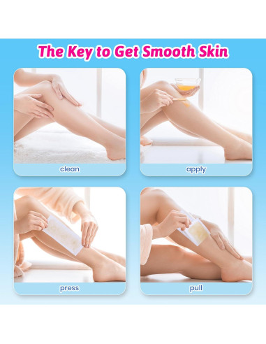 200 Tiras de Cera No Tejidas Mirucoo para Depilación