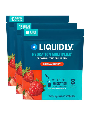 Liquid I.V. Hidratación Multiplicador Fresa - 3 Paquetes