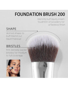 Brocha de Maquillaje Profesional ENERGY 200 Vegana Densa 2