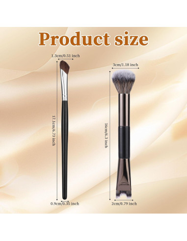 Juego de 2 brochas contorno nariz BOXOB 16 cm esponjadas