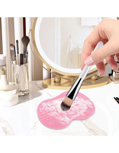 2 Almohadillas de Limpieza de Brochas de Maquillaje Silicona