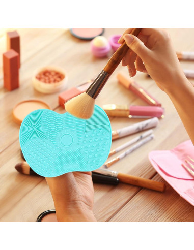 2 Almohadillas de Limpieza de Brochas de Maquillaje Silicona