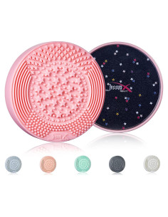 Alfombrilla de Limpieza de Brochas MANKALUN 2 en 1 Rosa