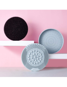 Alfombrilla de Limpieza de Brochas MANKALUN 2 en 1 Rosa 2