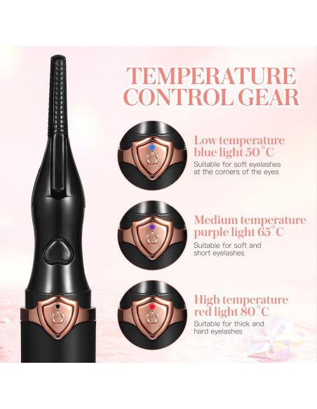 Rizador de Pestañas Eléctrico Healeved Recargable USB 3 Modos