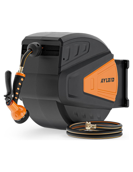 Carrete de Manguera de Jardín Ayleid 39,62 m Montaje Pared