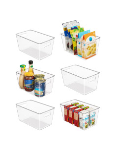 Bins de Almacenamiento Vtopmart 6 PCS Plástico Transparente