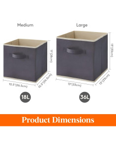 Cestas de Almacenamiento Plegables Lifewit 28 cm Juego de 6 2