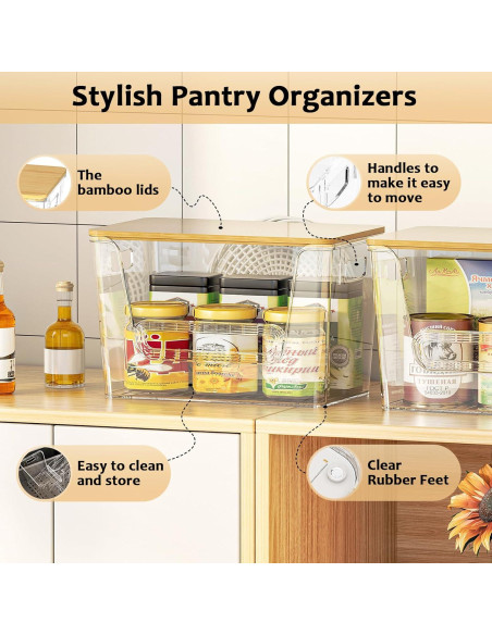 Organizadores de Despensa Delamu 2 Piezas Apilables 28,5 cm