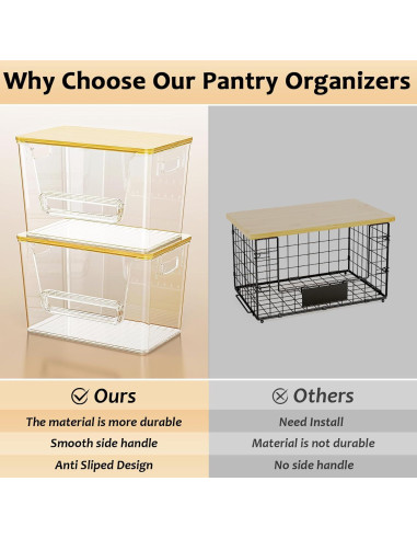 Organizadores de Despensa Delamu 2 Piezas Apilables 28,5 cm