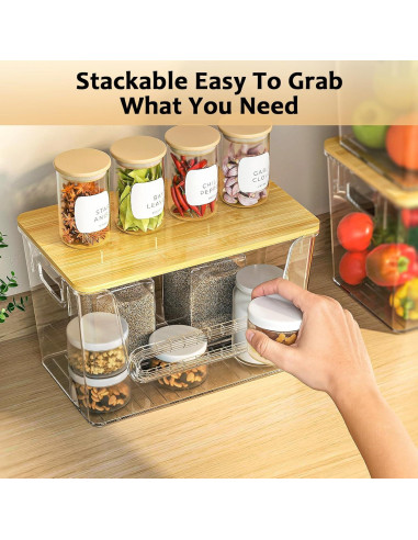 Organizadores de Despensa Delamu 2 Piezas Apilables 28,5 cm