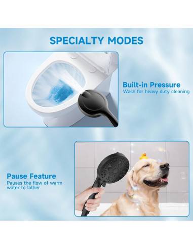 Cabezal de Ducha Filtrado NecYINuoVe Doble 6" y 5" Negro