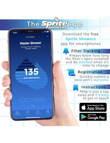 Cartucho Filtro Ducha Sprite Showers SLC-R 1 Cuenta Azul