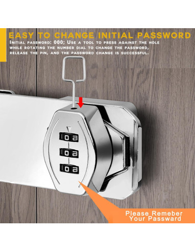 Cerradura de Combinación Sin Llave VIDYSUFYR 4" Plateada 2 Pzas