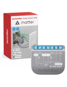 Interruptor Relé Inteligente SwitchBot 2PM, Control Doble Luz, Wi-Fi y Bluetooth