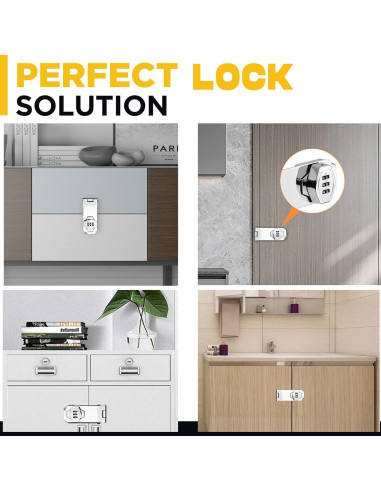 Cerradura de Combinación Sin Llave VIDYSUFYR 4" Plateada 2 Pzas