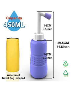 Paquete de 2 Bidets Portátiles TONELIFE 450ml Azul 2
