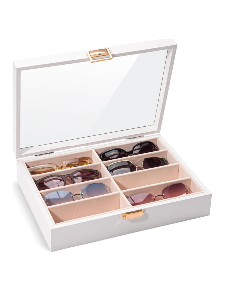 Organizador de Gafas de Sol ProCase Madera 8 Compartimentos Organizador de Gafas de Sol ProCase Madera 8 Compartimentos