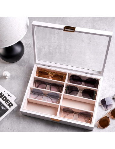 Organizador de Gafas de Sol ProCase Madera 8 Compartimentos